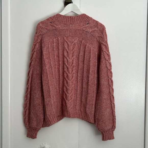 Madewell Bubble-Sleeve Cableknit Open-Front Cardigan Sweater - Picture 4 of 6